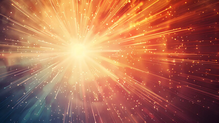 Vibrant explosion of light and color radiating outward in a cosmic background, ideal for digital art