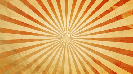 Fototapeta premium Radiant vintage background with sunburst pattern in warm orange and yellow tones