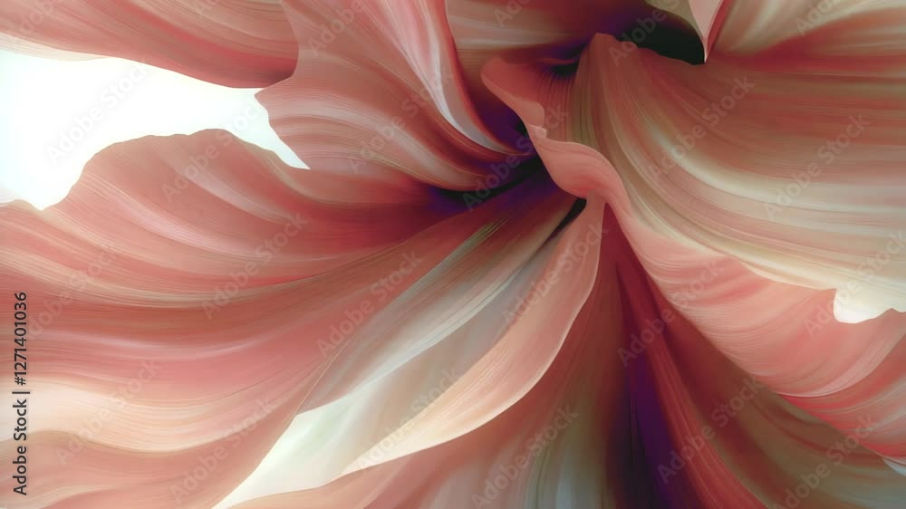 Leinwandbilder Soft animation in the shape of open petals. Gradient transitions from pink to peach create a sense of transparency. The flowing structure of the composition emphasizes an elegant style