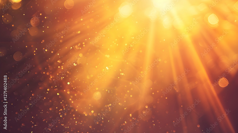 Aufkleber golden rays of sunlight streaming through a warm atmosphere, creating a shimmering backdrop
