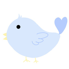 blue bird with a speech bubble