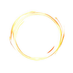 Vector light line effect of golden circle. Luminous fire trail on a transparent background. Light round line with an advantage effect. Golden circle light png.