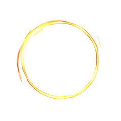 Vector light line effect of golden circle. Luminous fire trail on a transparent background. Light round line with an advantage effect. Golden circle light png.