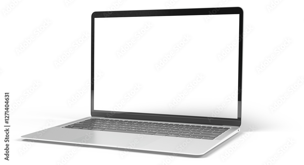 Poster modern laptop computer screen isolated on transparent background