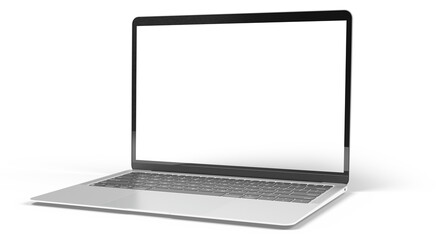 Modern laptop computer screen isolated on transparent background
