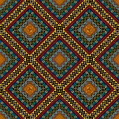 American ethnic geometric design in striking red and yellow tones. The pattern combines fun, dynamic shapes with a classic tribal ethnic , creating a unique visual ethnic that isDesigned specifically 
