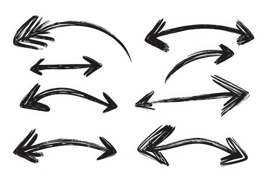 Hand drawn arrows set. Vector doodle icon. 