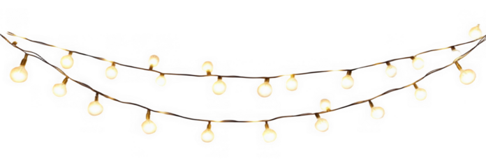 Vector Christmas garland on an isolated transparent background. Light, light garland PNG, Christmas decoration.