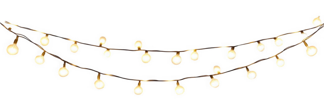 Vector Christmas garland on an isolated transparent background. Light, light garland PNG, Christmas decoration.