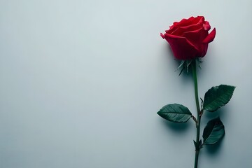 Obraz premium A red rose on a clean white background.