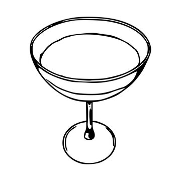 recommend clip art: a line art drawing of an empty wine glass