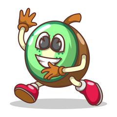 Funny doodle fruit cartoon with cute expression