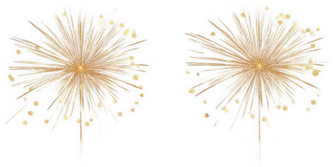 Golden firework texture, thin stroke lines. Isolated png illustration, transparent background. Design for overlay, montage, texture. Happy new year concept.