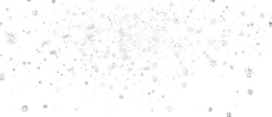 Realistic vector falling snow fall overlay. Shining snowflakes background for Christmas banner of winter collection decoration isolated on transparent. Stock vector