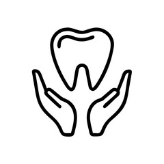 Tooth Dental Care Icons – Oral Hygiene, Dentist Tools & Healthy Teeth Symbols