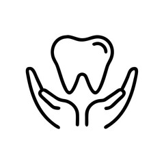 Tooth Dental Care Icons – Oral Hygiene, Dentist Tools & Healthy Teeth Symbols