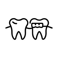 Tooth Dental Care Icons – Oral Hygiene, Dentist Tools & Healthy Teeth Symbols