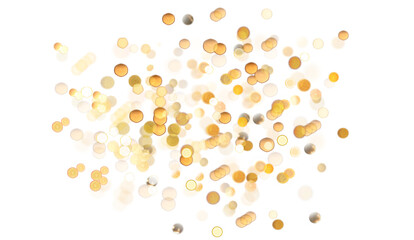 Blurred bokeh colors light glowing on transparent background