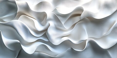 Obraz premium Abstract White Fabric Texture, Draped, Seamless