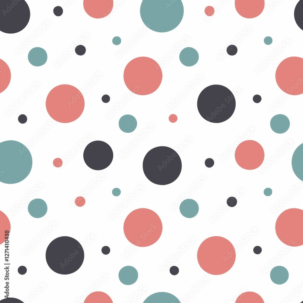 Poster seamless patterns. fabric pattern. polka dots with different sizes. textile, tile