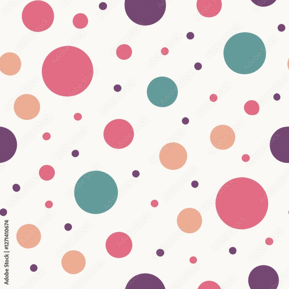 Poster seamless patterns. fabric pattern. polka dots with different sizes. textile, tile