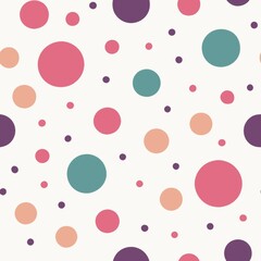 Seamless patterns. Fabric pattern. Polka dots with different sizes. textile, Tile 