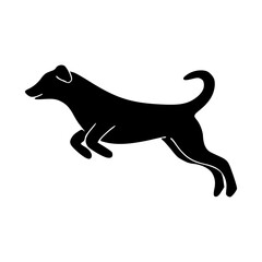 jumping dog silhouette vector