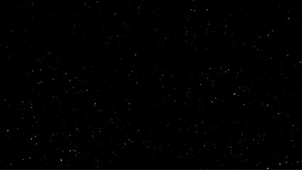 Falling snow on black background