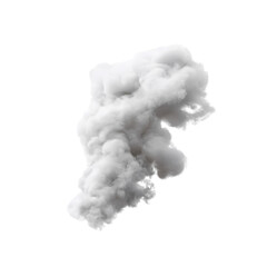 Realistic white smoke cloud isolated on a transparent background, perfect for graphic and design projects requiring a smoke effect