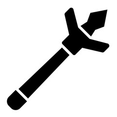 A sleek magic wand glyph icon with an arrowhead tip for precision magic