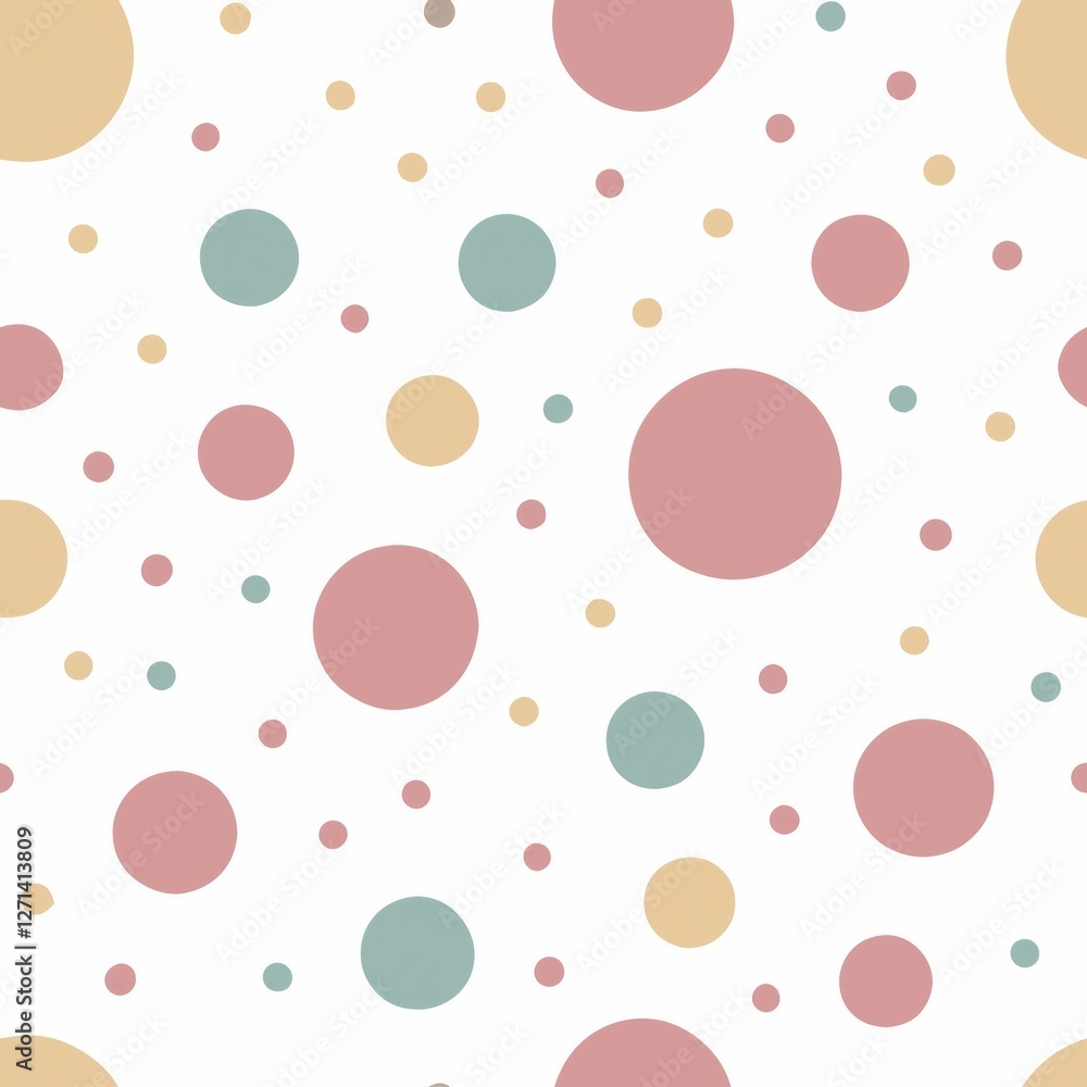 Poster seamless patterns. fabric pattern. polka dots with different sizes. textile, tile