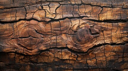Obraz premium A detailed view of an old wooden surface with cracks, captured from above, showcasing a beautiful wood texture background