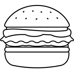 Stylized Burger Line Art Concepts