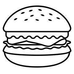 Stylized Burger Line Art Concepts