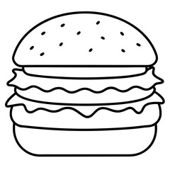 Stylized Burger Line Art Concepts