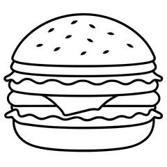 Stylized Burger Line Art Concepts