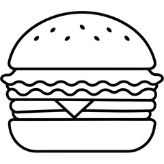 Stylized Burger Line Art Concepts