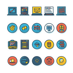Vector Collection of Flat Design Data Analysis and Visualization Icons