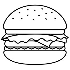 Stylized Burger Line Art Concepts