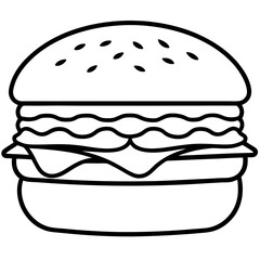 Stylized Burger Line Art Concepts