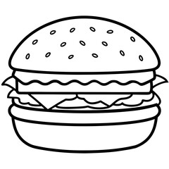 Stylized Burger Line Art Concepts