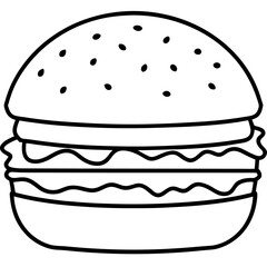 Stylized Burger Line Art Concepts