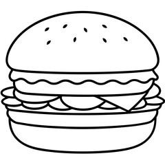 Stylized Burger Line Art Concepts