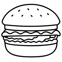 Stylized Burger Line Art Concepts
