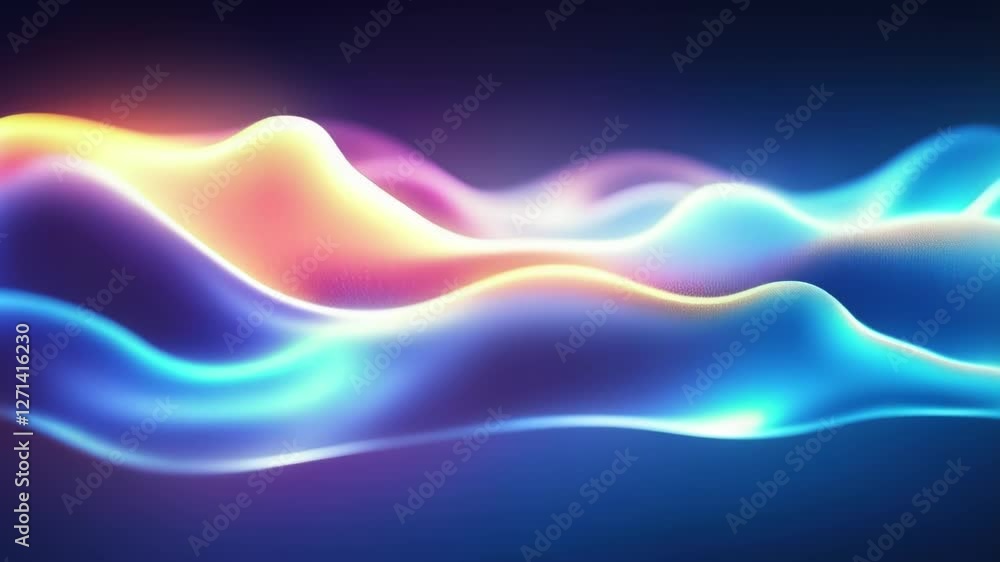 Aufkleber Smooth, colorful light waves flowing seamlessly across the screen. The vibrant gradients and luminous glow create a dynamic and captivating visual