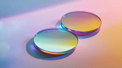 Glossy Discs Bathed in Soft Gradient Light