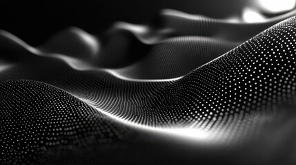 Shiny abstract futuristic hi-tech dotted line waves background. Vector design