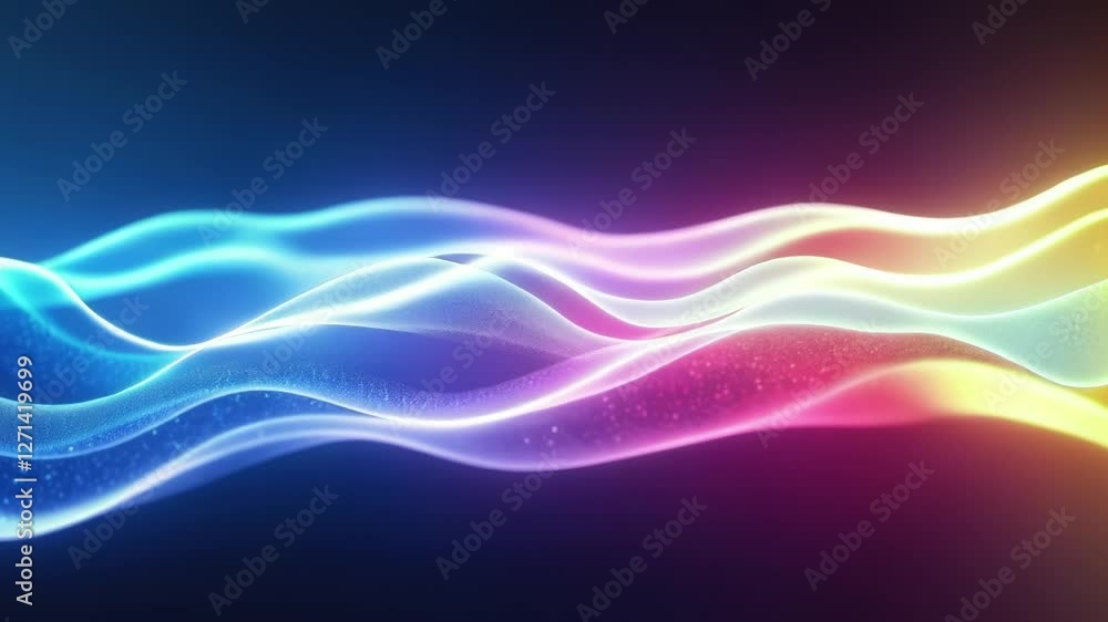 Aufkleber Smooth, colorful light waves flowing seamlessly across the screen. The vibrant gradients and luminous glow create a dynamic and captivating visual