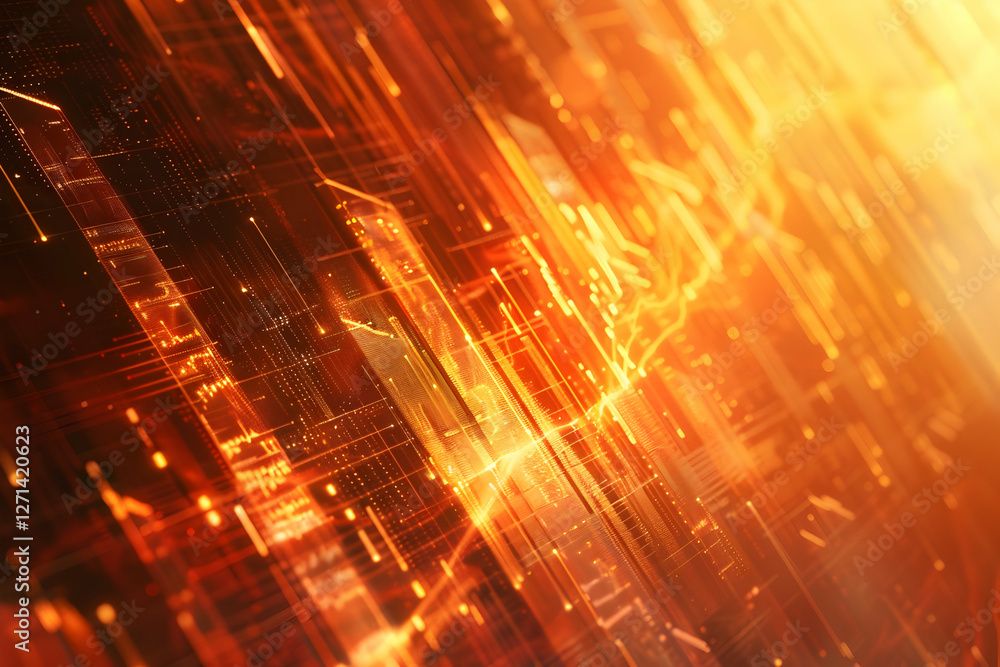 Poster abstract digital background with glowing lines and textures, representing technology and innovation