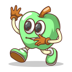 Funny doodle fruit cartoon with cute expression